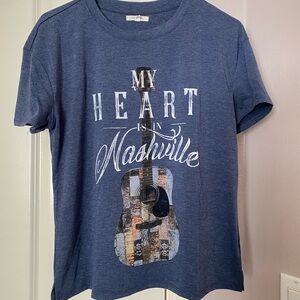 Maurices Denim Blue Graphic Tee